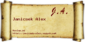 Janicsek Alex névjegykártya